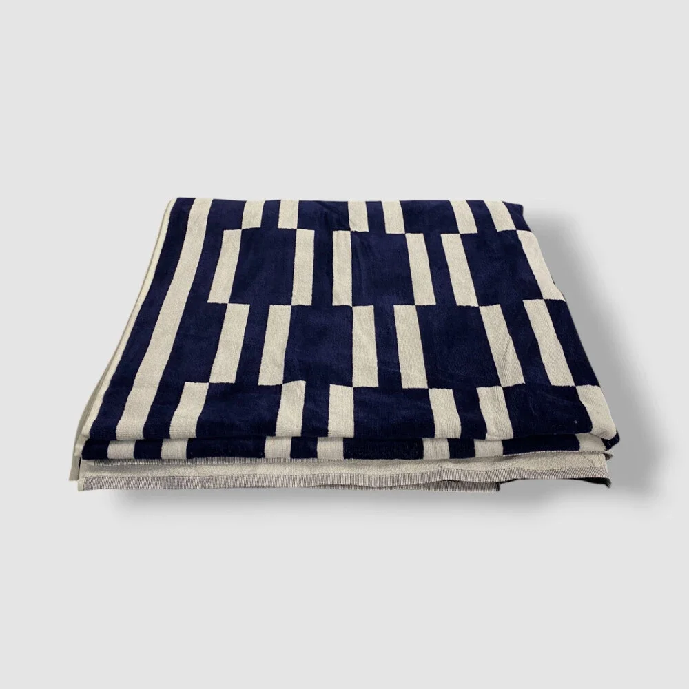 Hudson Park Collection Blue Navy Paralela Beach Towel | Size 40 x 70